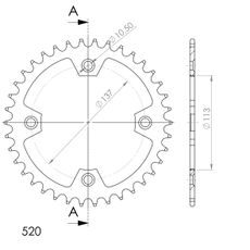AIZMUGURĒJAIS ZOBRATS SUPERSPROX RFE-1760:38-BLK MELNS/PELĒKS 38T, 520