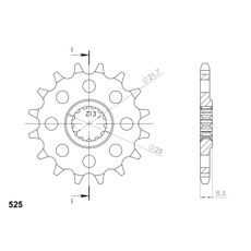 PRIEKŠĒJAIS ZOBRATS SUPERSPROX CST-1537:15 15T, 525
