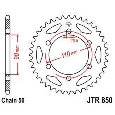 AIZMUGURĒJAIS ZOBRATS JT JTR 850-34 34T, 530