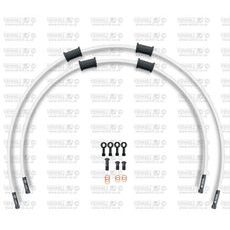 STANDARD PRIEKŠĒJO BREMŽU ŠĻŪTEŅU KOMPLEKTS VENHILL POWERHOSEPLUS BMW-7004FB-WT (2 ŠĻAUKAS KOMPLEKTĀ) WHITE HOSES, BLACK FITTINGS
