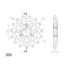 PRIEKŠĒJAIS ZOBRATS SUPERSPROX CST-1448:15 15T, 525