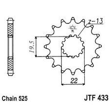 PRIEKŠĒJAIS ZOBRATS JT JTF 433-14 14T, 525