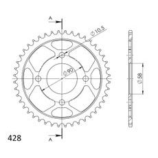 AIZMUGURĒJAIS ZOBRATS SUPERSPROX RFE-1221:44-BLK MELNS/PELĒKS 44T, 428
