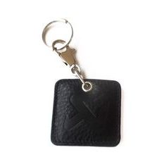 SQUARE LEATHER KEYCHAIN - BLACK