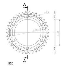 AIZMUGURĒJAIS ZOBRATS SUPERSPROX RFE-990:38-BLK MELNS/PELĒKS 38T, 520