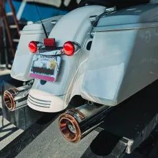 KREISAIS, LABAIS HP45 XL 4.5 MUFFLER TOURING M8 CH/BOURBON FOR HARLEY DAVIDSON FLH 1868 ABS (HROMĒTS TĒRAUDS)