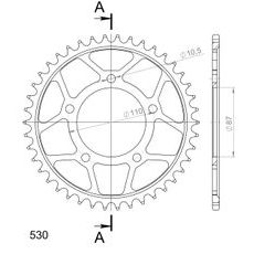 AIZMUGURĒJAIS ZOBRATS SUPERSPROX RFE-829:42-BLK MELNS/PELĒKS 42T, 530