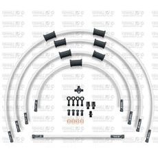 STANDARD PRIEKŠĒJO BREMŽU ŠĻŪTEŅU KOMPLEKTS VENHILL POWERHOSEPLUS KAW-6003FB-WT (5 ŠĻAUKAS KOMPLEKTĀ) WHITE HOSES, BLACK FITTINGS