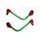 Lever guard ACCOSSATO with green hose and joint right + left, aluminium