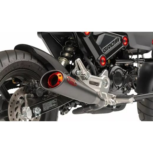 IZPŪTĒJS SLIP-ON MUFFLER (BLK) WITH RED TIP GROM 22-23 FOR HONDA MSX 125 ABS