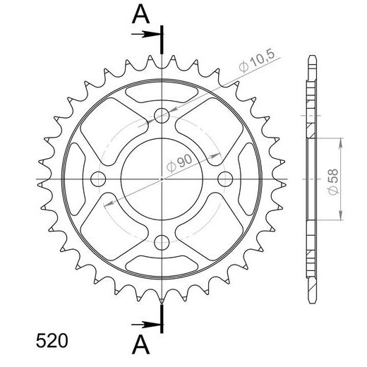 AIZMUGURĒJAIS ZOBRATS SUPERSPROX RFE-272:33-BLK MELNS/PELĒKS 33T, 520