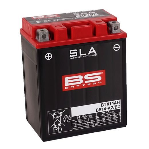 RŪPNIECISKI AKTIVIZĒTS AKUMULATORS BS-BATTERY BTX14AH (FA) (YTX14AH (FA)) SLA