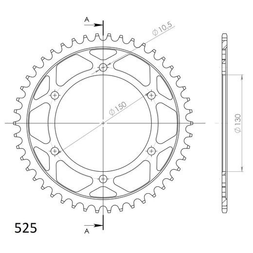 AIZMUGURĒJAIS ZOBRATS SUPERSPROX RFE-300:46-BLK MELNS/PELĒKS 46T, 525