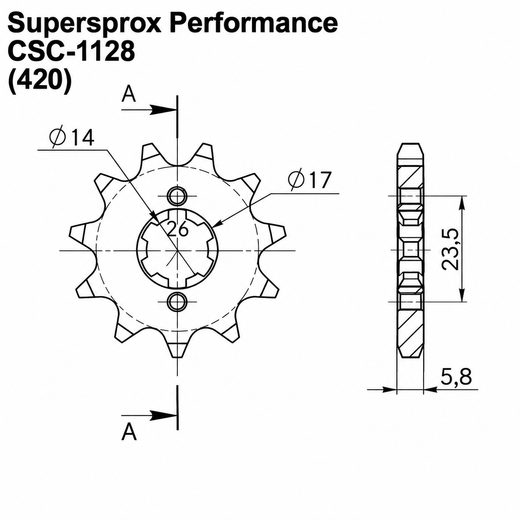 ĶĒDES KOMPLEKTS D.I.D CHAIN - SUDRABA CHAIN 420 D, NON-SEALED, CHK FRONT SPROCKET SUPERSPROX, CHK ALUMINIUM CHK REAR SPROCKET SUPERSPROX PRIEKŠ APRILIA SX 50 2006-2016