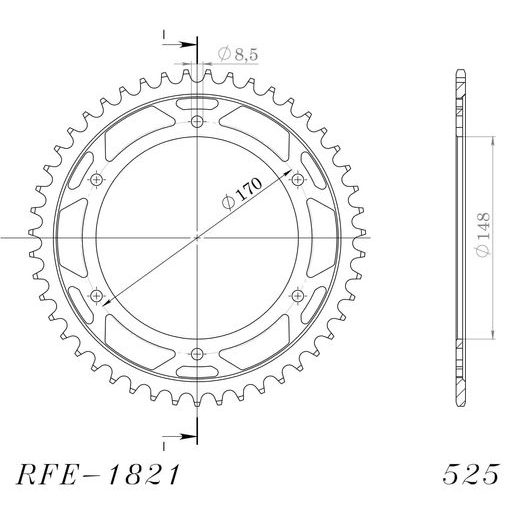 AIZMUGURĒJAIS ZOBRATS SUPERSPROX RFE-1821:47-BLK MELNS/PELĒKS 47T, 525