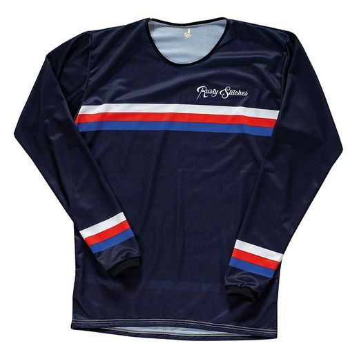 DŽERSIJA KREKLS RUSTY STITCHES JERSEY FLATTRACK STRIPES (ZILS)