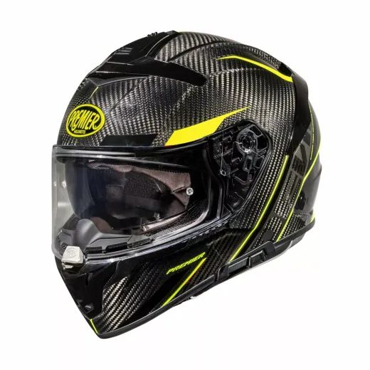 ĶIVERE DEVIL CARBON STY HELMET (MELNS, DZELTENS, KARBONS)