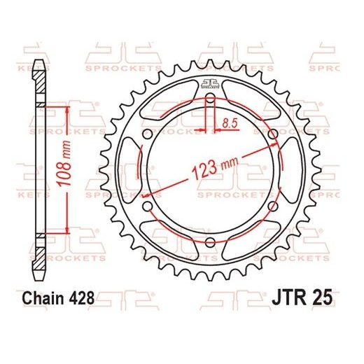 AIZMUGURĒJAIS ZOBRATS JT JTR 25-58 58T, 428