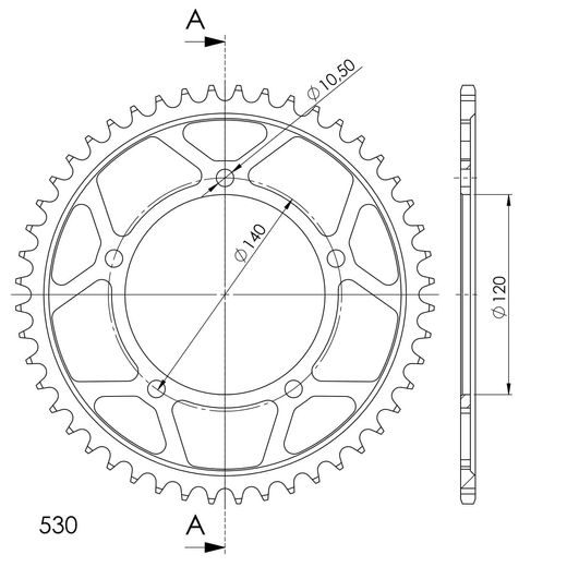 AIZMUGURĒJAIS ZOBRATS SUPERSPROX RFE-1800:47-BLK MELNS/PELĒKS 47T, 530
