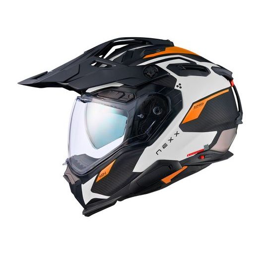 ĶIVERE NEXX HELMET X.WED3 KEYO CARBON MT (BALTA, ORANŽA)