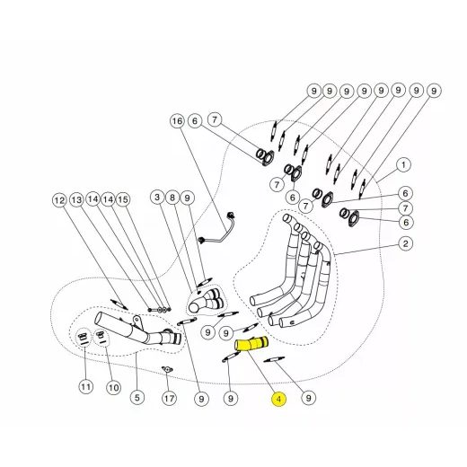 COLLECTOR HEADPIPES AND COLLECTORS FOR SUZUKI GSX-R 1000 (NERŪSĒJOŠAIS TĒRAUDS)