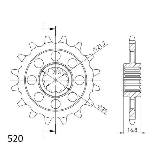 PRIEKŠĒJAIS ZOBRATS SUPERSPROX CST-1373:17 17T, 520