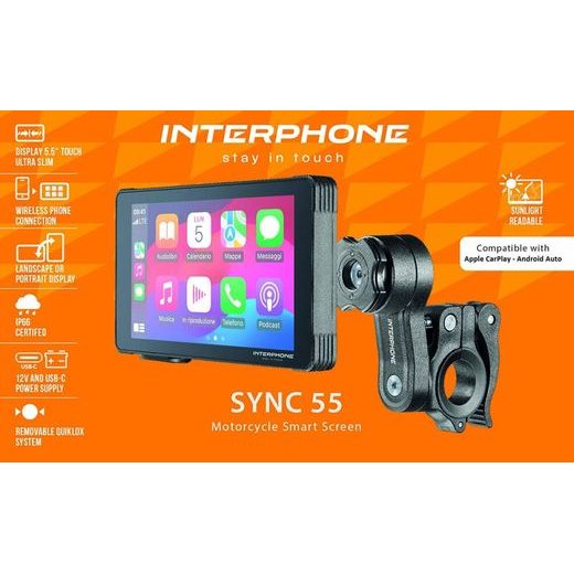 INTERPHONE APPLE CARPLAY/ANDROID AUTO MOTO DISPLAY