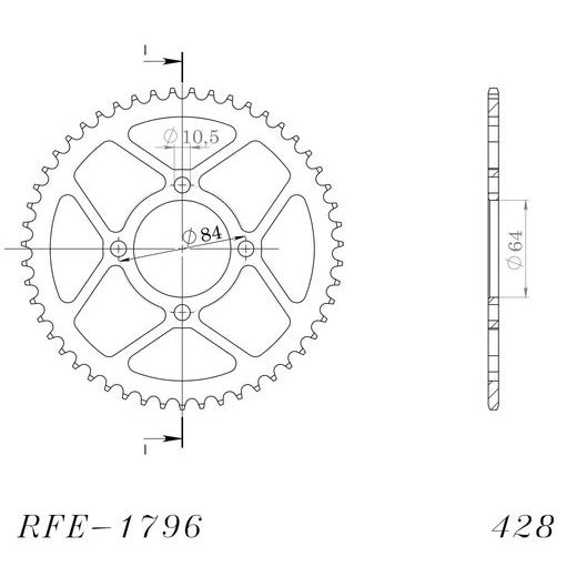 AIZMUGURĒJAIS ZOBRATS SUPERSPROX RFE-1796:49-BLK MELNS/PELĒKS 49T, 428
