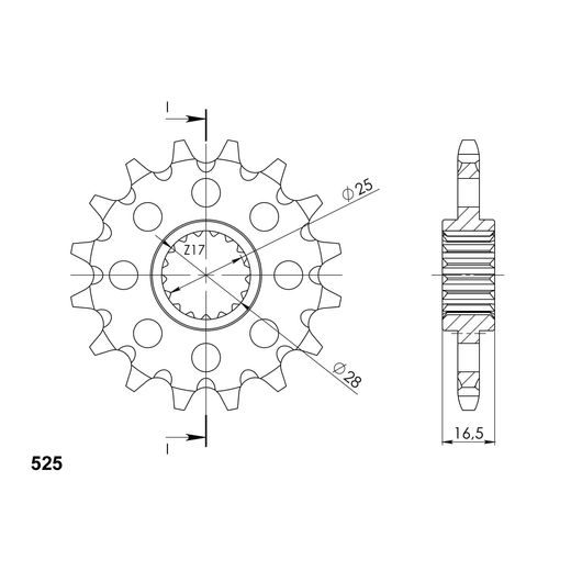 PRIEKŠĒJAIS ZOBRATS SUPERSPROX CST-1904:16 16T, 525