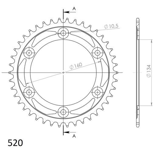 AIZMUGURĒJAIS ZOBRATS SUPERSPROX RFE-1308:42-BLK MELNS/PELĒKS 42T, 520