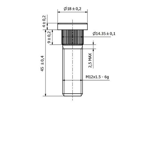 TAPSKRŪVE - M12X1.5 - 35MM - 14.3MM