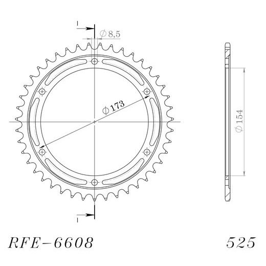 AIZMUGURĒJAIS ZOBRATS SUPERSPROX RFE-6608:43-BLK MELNS/PELĒKS 43T, 525