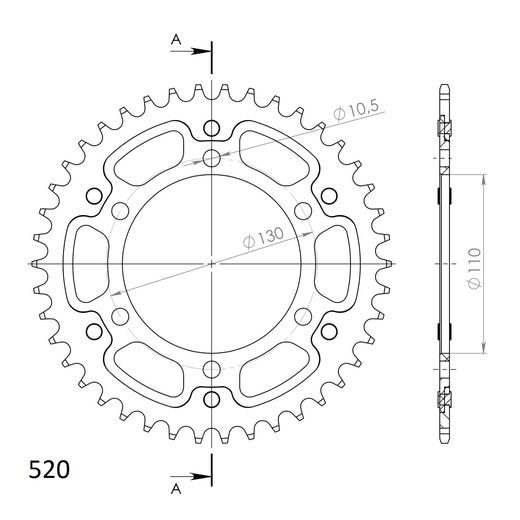 ĶĒDES KOMPLEKTS EK - SUDRABA CHAIN 520 H, NON-SEALED, CHK FRONT SPROCKET JT, CHK REAR SPROCKET SUPERSPROX STEALTH PRIEKŠ ATV HONDA TRX 200 1990-1997
