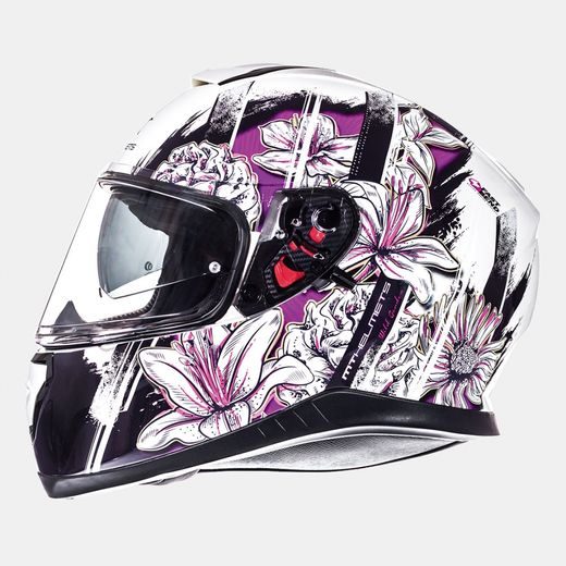 ĶIVERE MT HELMETS THUNDER 3 SV WILD GARDEN GLOSS PEARL WHITE/PURPLE