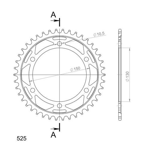 AIZMUGURĒJAIS ZOBRATS SUPERSPROX RFE-300:42-BLK MELNS/PELĒKS 42T, 525
