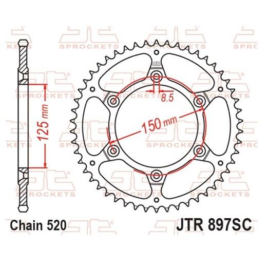 AIZMUGURĒJAIS ZOBRATS JT JTR 897-45SC 45T, 520 VIEGLS PAŠATTĪROŠS