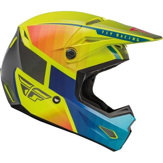 ĶIVERE FLY HELMET ECE KINETIC DRIFT (ZILS, DZELTENS)