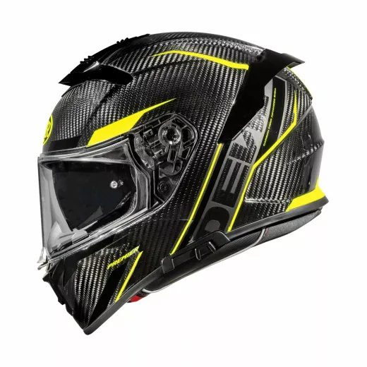 ĶIVERE DEVIL CARBON STY HELMET (MELNS, DZELTENS, KARBONS)