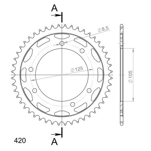 AIZMUGURĒJAIS ZOBRATS SUPERSPROX RFE-1131:48-BLK MELNS/PELĒKS 48T, 420