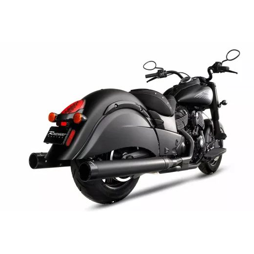 IZPŪTĒJS MUFF DBX 4" INDIAN BK/BK FOR INDIAN CHALLENGER 108 ABS (MELNS NĒRUSĒJOŠAIS TĒRAUDS)