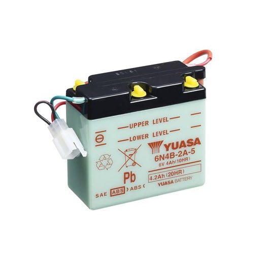 CONVENTIONAL 6V BATTERY NO ACID YUASA 6N4B-2A-5