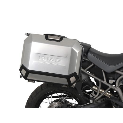COMPLETE SET OF 36L / 47L SHAD TERRA ALUMINUM SIDE CASES, INCLUDING MOUNTING KIT SHAD TRIUMPH TIGER 800