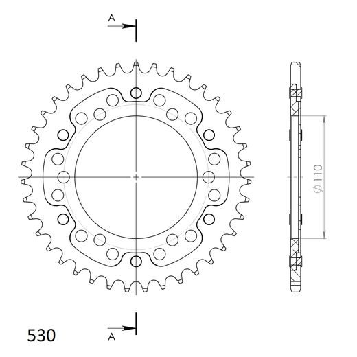AIZMUGURĒJAIS ZOBRATS SUPERSPROX STEALTH RST-479:39-GLD ZELTA 39T, 530