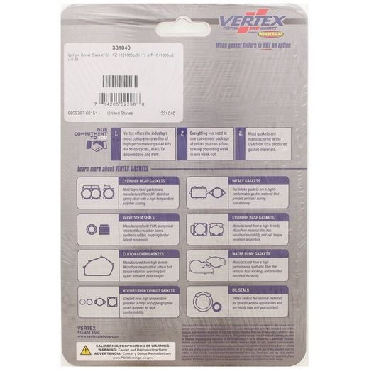 IGNITION COVER GASKET KIT WINDEROSA ICG 331040