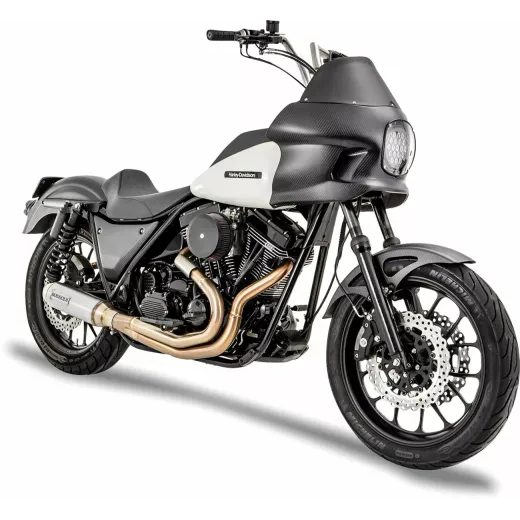 IZPLŪDES SISTĒMA EXHAUST 2:1 SUPER BIKE 4" NERŪSĒJOŠAIS TĒRAUDS FXR FOR HARLEY DAVIDSON FXR 1340 (NERŪSĒJOŠAIS TĒRAUDS)