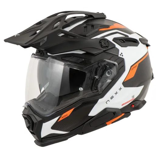 ĶIVERE NEXX HELMET X.WED3 KEYO CARBON MT (BALTA, ORANŽA)
