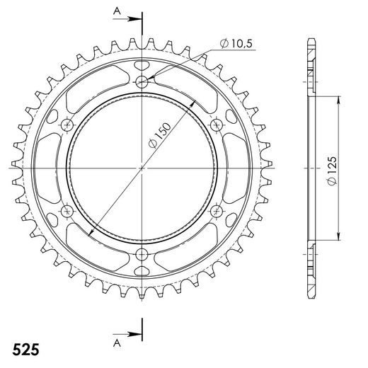 AIZMUGURĒJAIS ZOBRATS SUPERSPROX RFE-899:43-BLK MELNS/PELĒKS 43T, 525