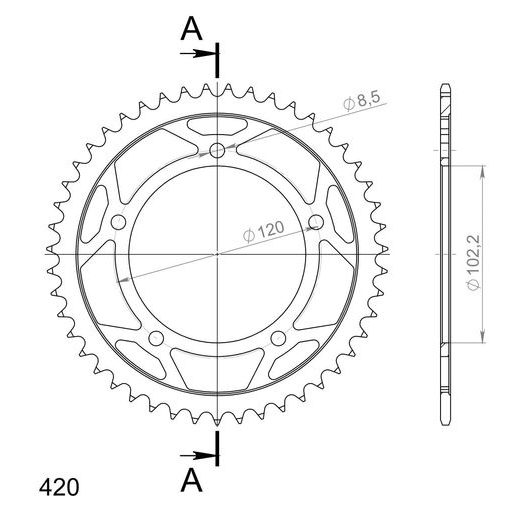 AIZMUGURĒJAIS ZOBRATS SUPERSPROX RFE-23:47-BLK MELNS/PELĒKS 47T, 420