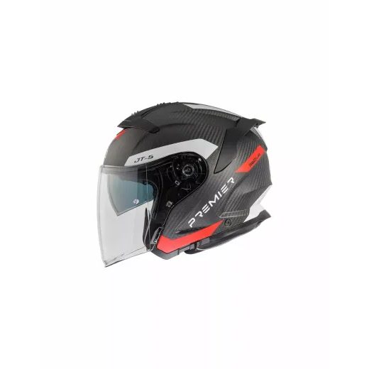 ĶIVERE JT5 CARBON MA HELMET (MELNS, SARKANS, KARBONS)