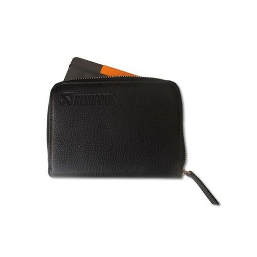 LEATHER ZIP NOTEBOOK (M) BLACK